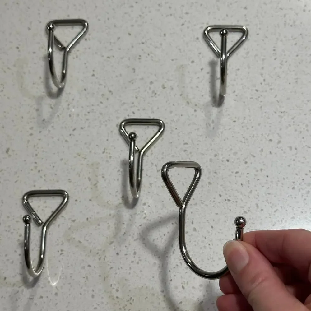 Closet Organization Silver Hooks - Set of 5